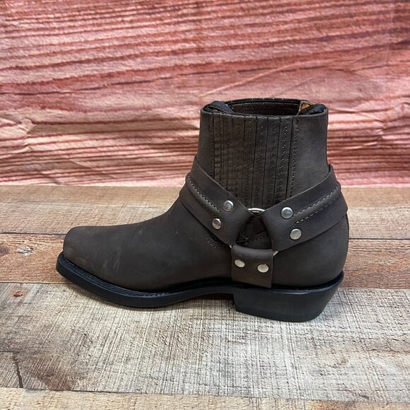 Men's Genuine Leather Biker Brown Ankle Boots Handmade in Mexico Half Boots - Picture 6 of 7